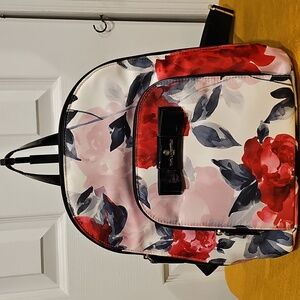 Karl Lagerfeld Nylon & Patent Leather Backpack With Bow MSRP $188 NWOT